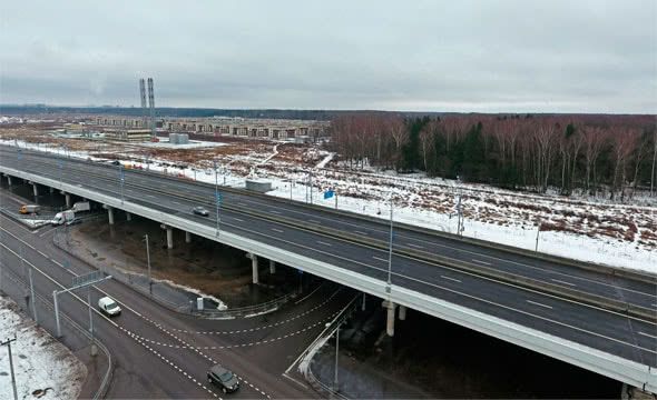 Эстакада на Калужском шоссе, пересечение пос. Газопровод - применение продукции БИРСС