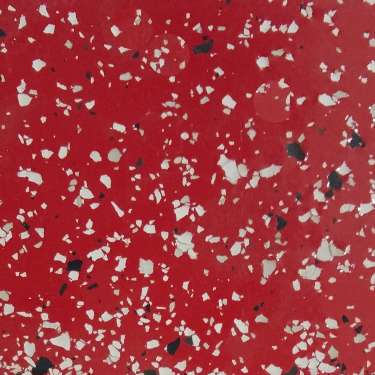 Красный наливной эпоксидный пол БИРСС МУЛЬТИПОЛ с декором флоками